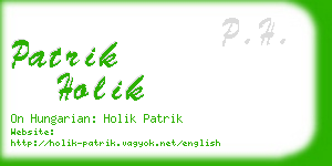 patrik holik business card
